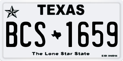 TX license plate BCS1659