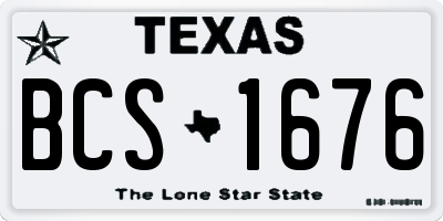 TX license plate BCS1676