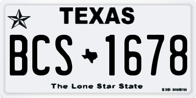 TX license plate BCS1678