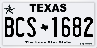 TX license plate BCS1682