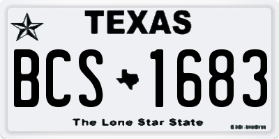 TX license plate BCS1683