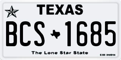 TX license plate BCS1685