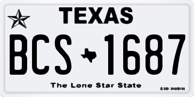TX license plate BCS1687