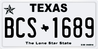 TX license plate BCS1689