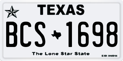 TX license plate BCS1698