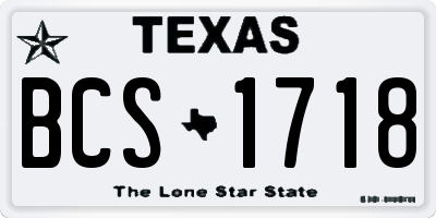 TX license plate BCS1718