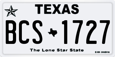 TX license plate BCS1727