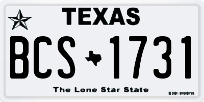 TX license plate BCS1731