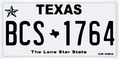 TX license plate BCS1764