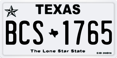 TX license plate BCS1765