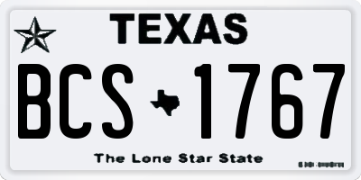 TX license plate BCS1767