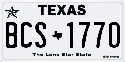 TX license plate BCS1770