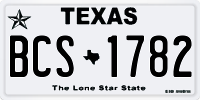 TX license plate BCS1782