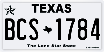 TX license plate BCS1784