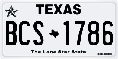 TX license plate BCS1786