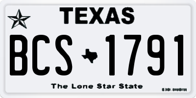 TX license plate BCS1791