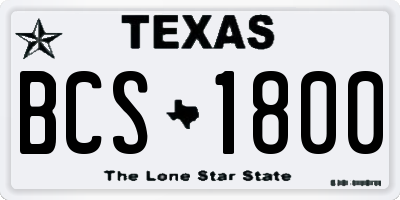 TX license plate BCS1800