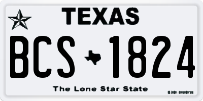 TX license plate BCS1824