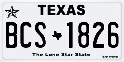 TX license plate BCS1826