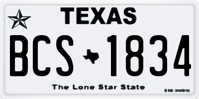 TX license plate BCS1834