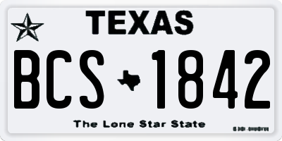 TX license plate BCS1842