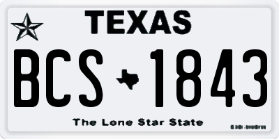 TX license plate BCS1843