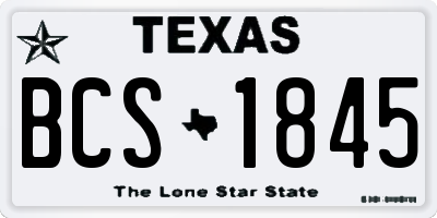 TX license plate BCS1845