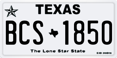 TX license plate BCS1850