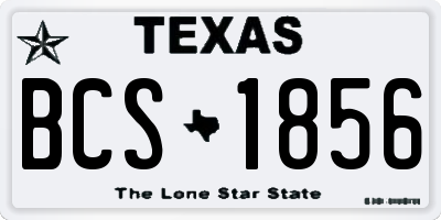 TX license plate BCS1856