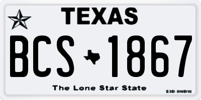 TX license plate BCS1867