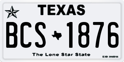 TX license plate BCS1876