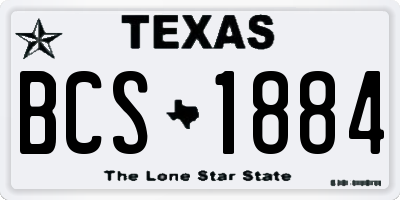 TX license plate BCS1884
