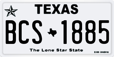 TX license plate BCS1885
