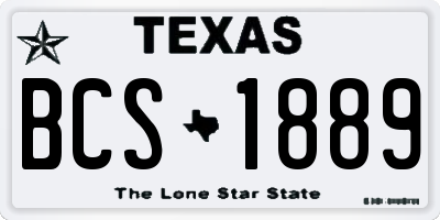 TX license plate BCS1889