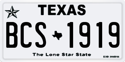 TX license plate BCS1919