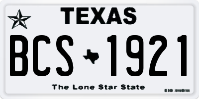 TX license plate BCS1921