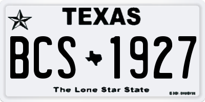 TX license plate BCS1927