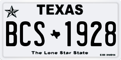 TX license plate BCS1928