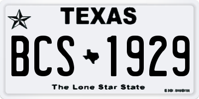 TX license plate BCS1929