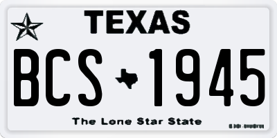 TX license plate BCS1945