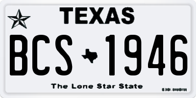 TX license plate BCS1946