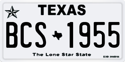TX license plate BCS1955