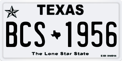 TX license plate BCS1956