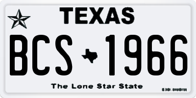 TX license plate BCS1966