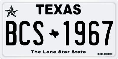 TX license plate BCS1967
