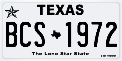 TX license plate BCS1972