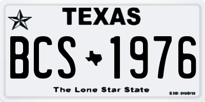 TX license plate BCS1976