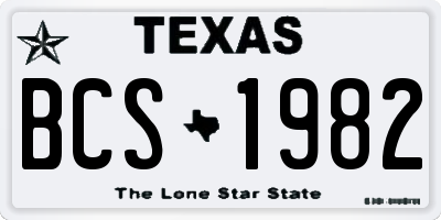 TX license plate BCS1982