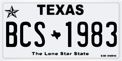 TX license plate BCS1983