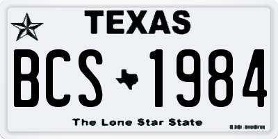 TX license plate BCS1984